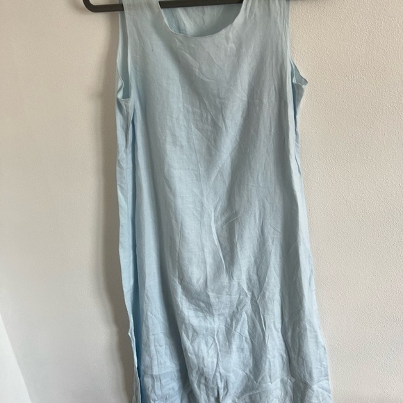 Bryn Walker Baby Blue Linen Maxi Dress, size small - Picture 3 of 7